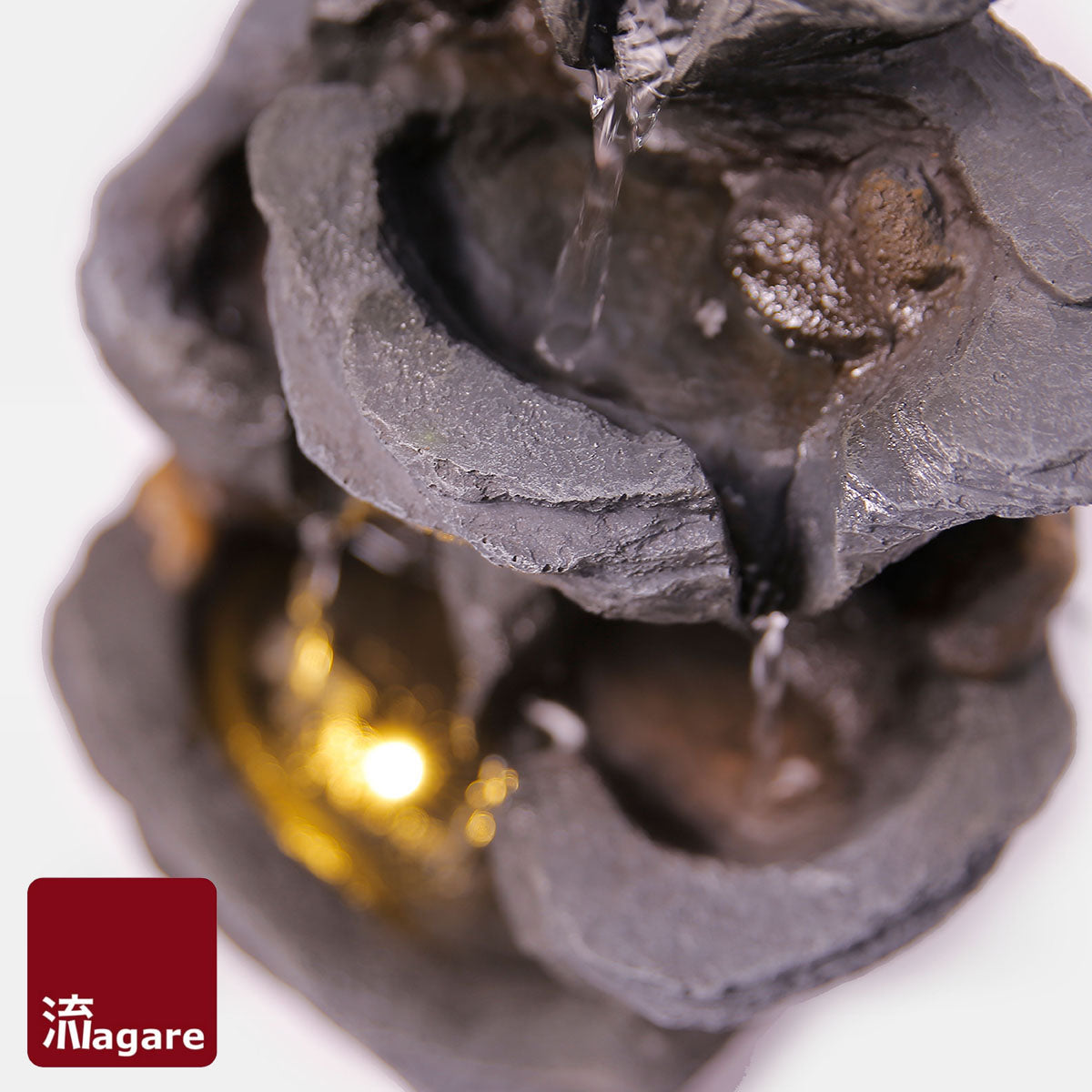 Follow the soothing sound of water as it traverses rocky terrains inspired by the world’s mountain landscapes.