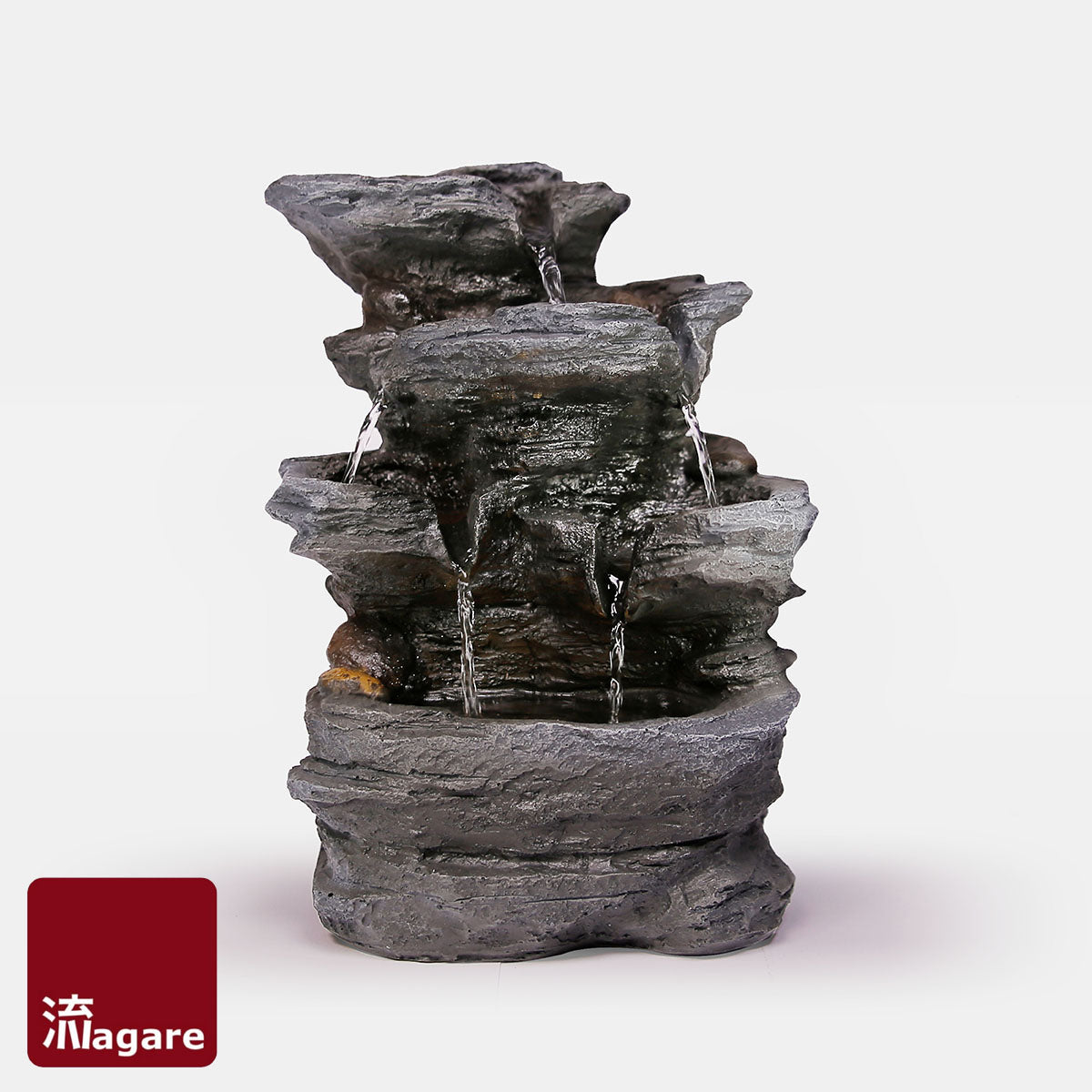 Follow the soothing sound of water as it traverses rocky terrains inspired by the world’s mountain landscapes.