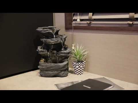 Follow the soothing sound of water as it traverses rocky terrains inspired by the world’s mountain landscapes.